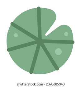 Lily pad vector illustration in cartoon style. Flat design for mobile app and web sites. 