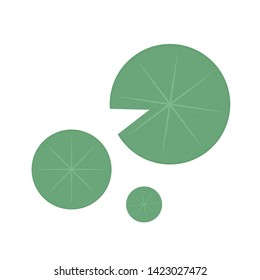 Lily pad vector. Lotus leaf on white background. wallpaper. free space for text.
