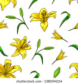 Lily pattern design elements nature
