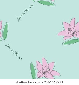 Lily pattern drawn in one line