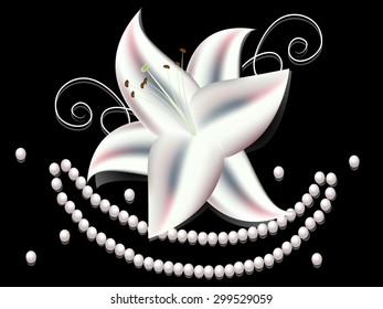 Lily and pearl necklace.