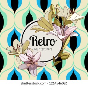 Lily. Retro flower