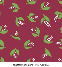 lily seamless pattern. EPS 10. No transparency. No gradients. seamless pattern with lilies of the valley