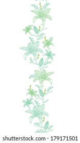lily. seamless pattern with green flowers. vertical pattern