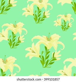 Lily seamless pattern vector