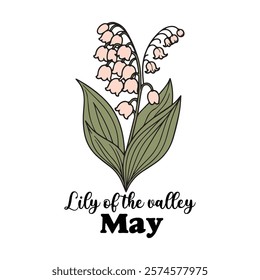 Lily of the valley- Birth Month Flower T-shirt Design