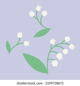 Lilie der Taldesign-Elemente. Wildblumen im flachen Stil.