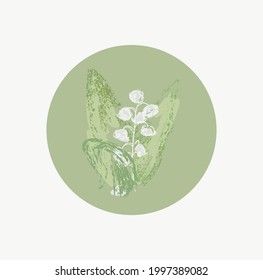lily of the valley drawing vector illustration