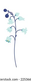 Lily of valley flat icon Spring fragrant flower. Vector illustration