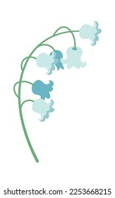 Lily of valley flat icon Spring fragrant flower. Vector illustration