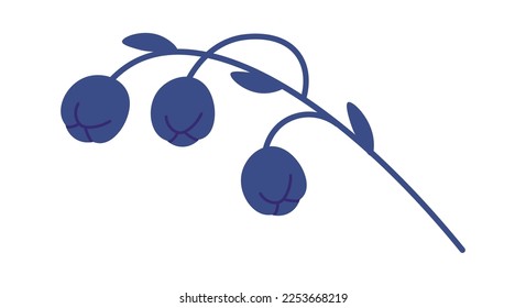 Lily of valley flat icon Spring fragrant flower. Vector illustration
