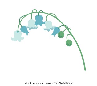 Lily of valley flat icon Spring fragrant flower. Vector illustration