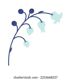 Lily of valley flat icon Spring fragrant flower. Vector illustration