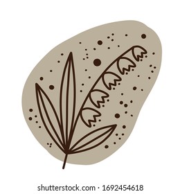 Lily of the valley flower. Plants and botanical illustrations. Simple vector illustration.