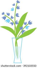 Lily of the valley flowers in the vase. vector illustration