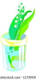 Lily of the valley in a glass vector graphics