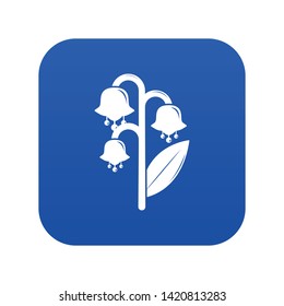 Lily valley icon blue vector isolated on white background