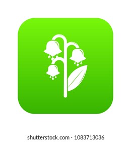 Lily valley icon green vector isolated on white background