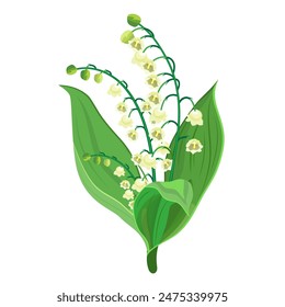 Lily Of The Valley icon. Vector illustration in flat design.