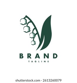 Lily of the Valley Logo flower vector Illustration
