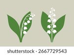 Lily of the valley logo. Isolated lily of the valley on white background