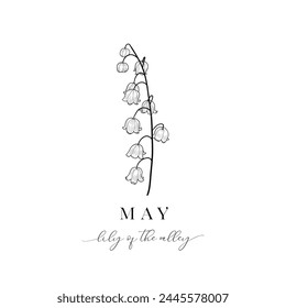 Lily of the Valley, May. Birth Flower. Hand drawn birth flowers, Vector Graphics.
Floral Decorative Design Element.
Birth Month, Mother’s Day, Birth Announcement, Baby Gift, T-shirt design, Print.