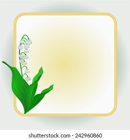 Lily of the Valley Spring flower background frame place for text vector illustration