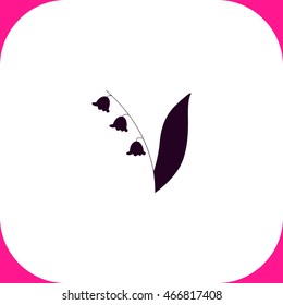 Lily of the valley vector icon on white background.