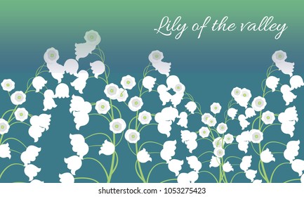 Lily of the Valley. Vector Illustration with Spring Flowers in Pastel Color Design. Template with Convallaria Flowers. May Lily in Hipster Style for Spring Design, Card, Greeting, Wedding, Poster.