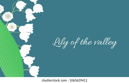 Lily of the Valley. Vector Illustration with Spring Flowers in Pastel Color Design. Template with Convallaria Flowers. May Lily in Hipster Style for Spring Design, Card, Greeting, Wedding, Poster.
