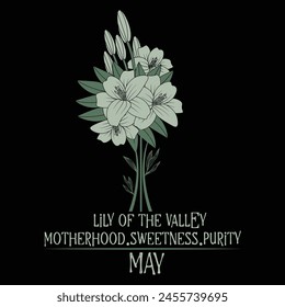 lily of the vally motherhood.sweetness.purity  fLOWER T-SHIRT DESIGN,