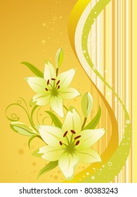 Lily, vector floral background