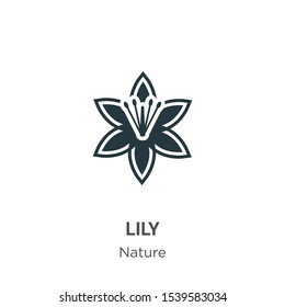 Lily vector icon on white background. Flat vector lily icon symbol sign from modern nature collection for mobile concept and web apps design.