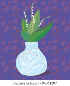 Lily vintage greeting card with pattern