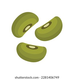 Lima beans Species of plant  also commonly known as the butter bean, sieva, double bean, Madagascar bean, or wax bean is a legume grown for its edible seeds or beans. Vector illustration