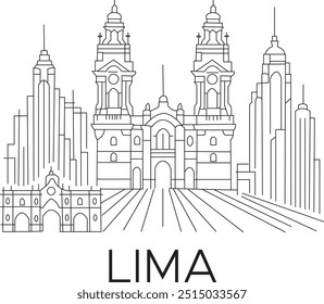 Lima City Line Draw Free Vector