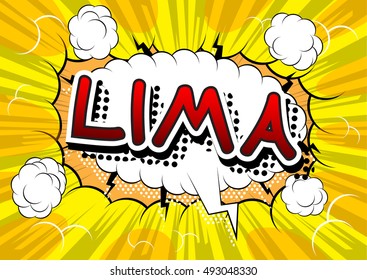 Lima - Comic book style text.