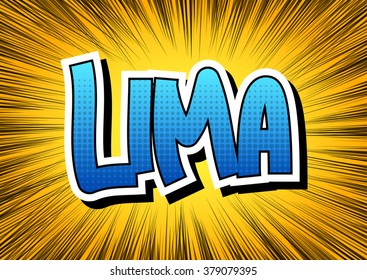 Lima - Comic book style word