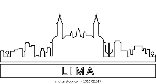 Lima detailed skyline icon. Element of Cities for mobile concept and web apps icon. Thin line icon for website design and development, app development