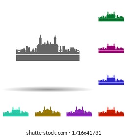 Lima detailed skyline multi color icon. Simple glyph, flat vector of cities icons for ui and ux, website or mobile application