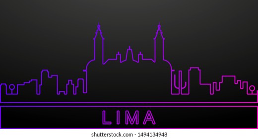 Lima detailed skyline nolan icon. Elements of cities set. Simple icon for websites, web design, mobile app, info graphics