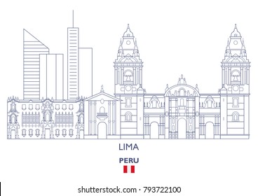 Lima Linear City Skyline, Peru