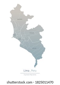 Lima Map. a major city in the Peru.