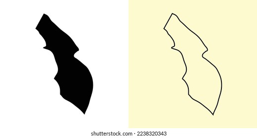 Lima map, Peru, Americas. Filled and outline map designs. Vector illustration