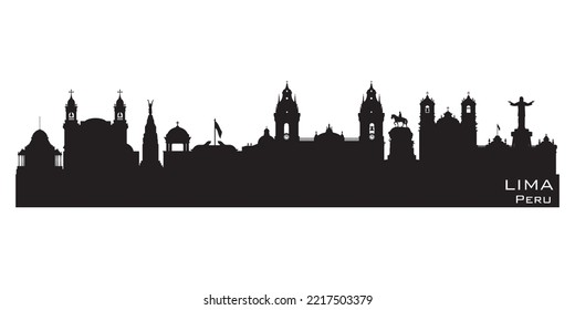 Lima Peru City Skyline Detaillierte Vektorsilhouette