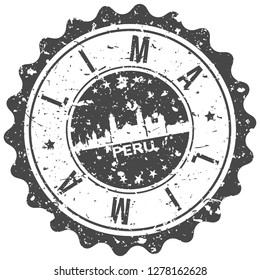 Lima Peru. City Skyline. Silhouette City. Design Vector. Famous Monuments.