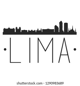 Lima Peru. City Skyline. Silhouette City. Design Vector. Famous Monuments.