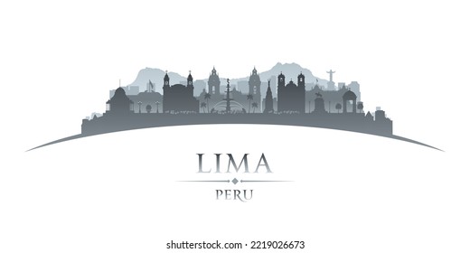 Lima Peru Stadt Skyline Silhouette. Vektorgrafik