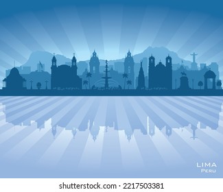 Lima Peru City Skyline Vektorgrafik Silhouette Illustration