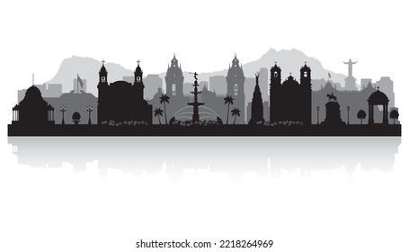 Lima Peru city skyline vector silhouette illustration